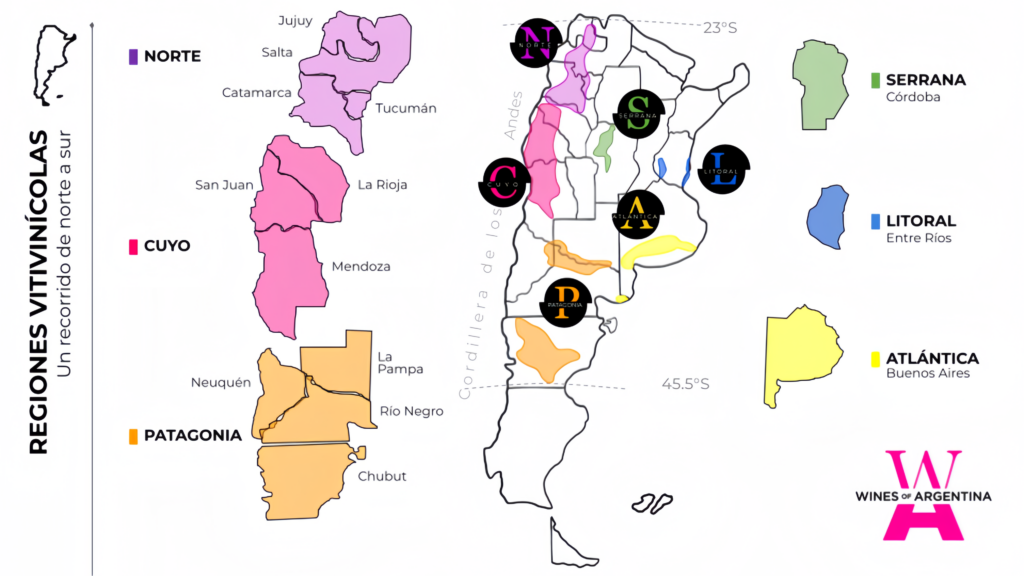 Mapa Vinícola da Argentina